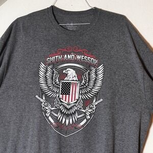Smith & Wesson Graphic T Shirt XXL Gray Eagle Guns Logo Short Sleeve Tee USA